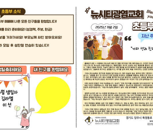 미리보는 11월 2일 소년부 주보